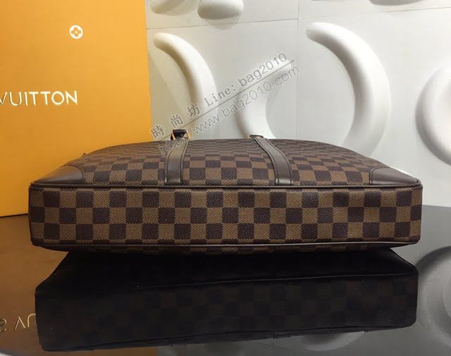 lv新款包包 路易威登Porte-Documents Voyage公事包  Monogram帆布 lv時尚商務男士公事包  ydh3902